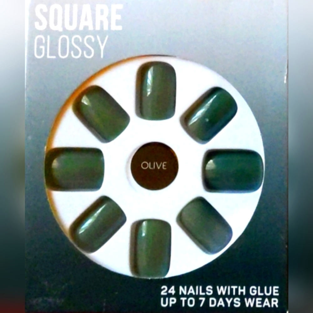 24pcs Fashion Nails (Olive)